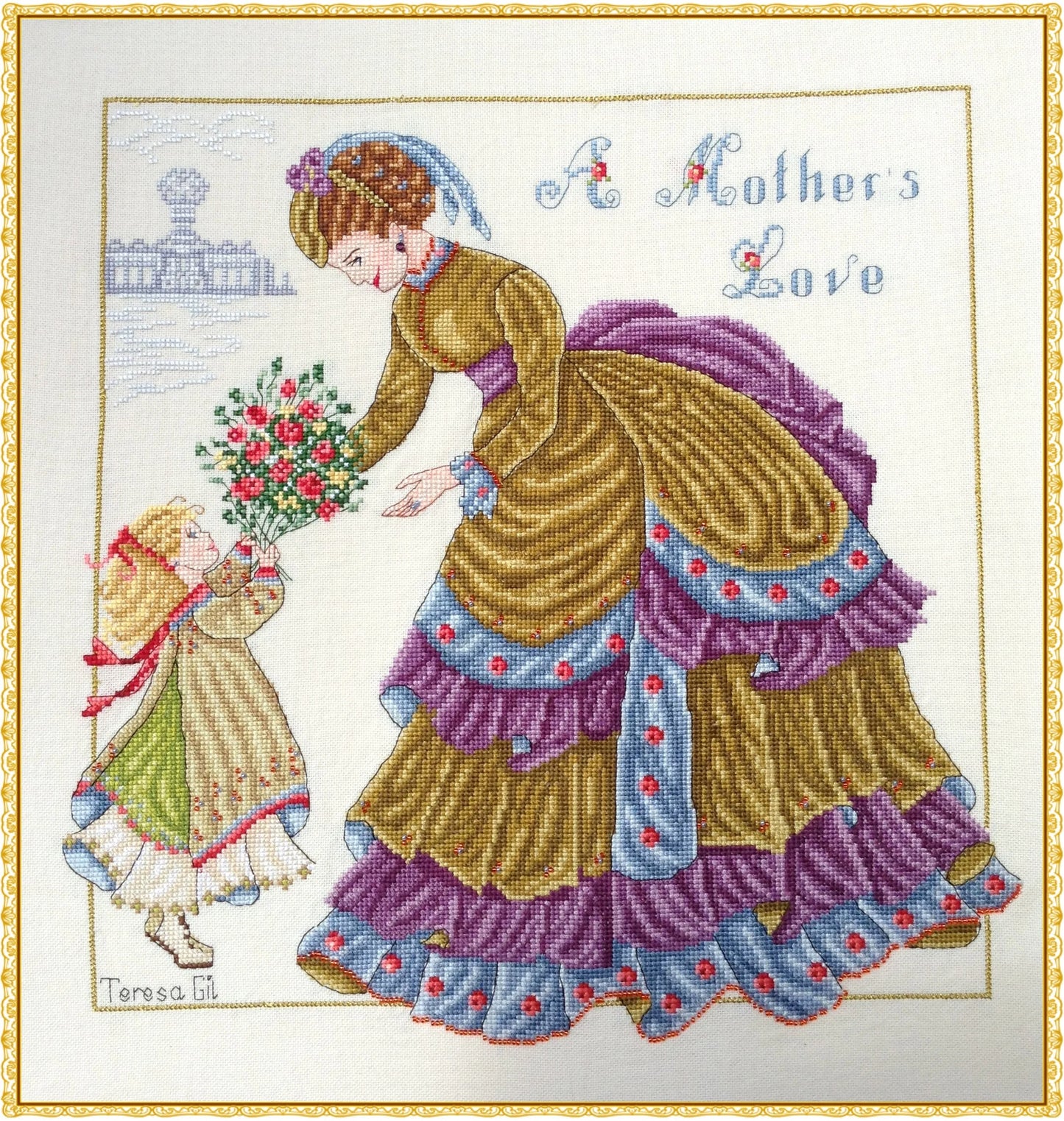 A Mother's Love Victorian Mother & Child - Counted Cross Stitch Pattern PDF