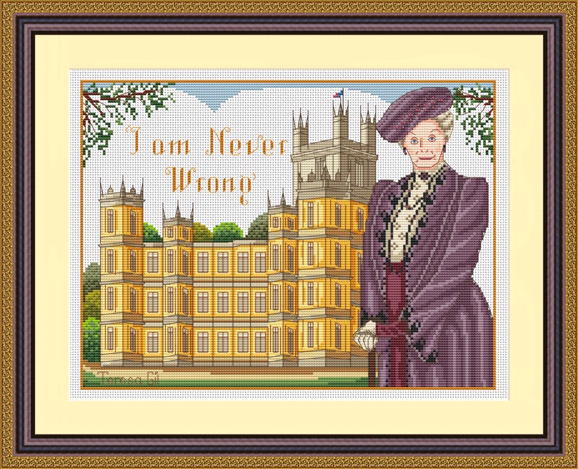 The Dowager of Downton Abbey Edwardian Counted Cross Stitch Chart Pattern Instant PDF Download