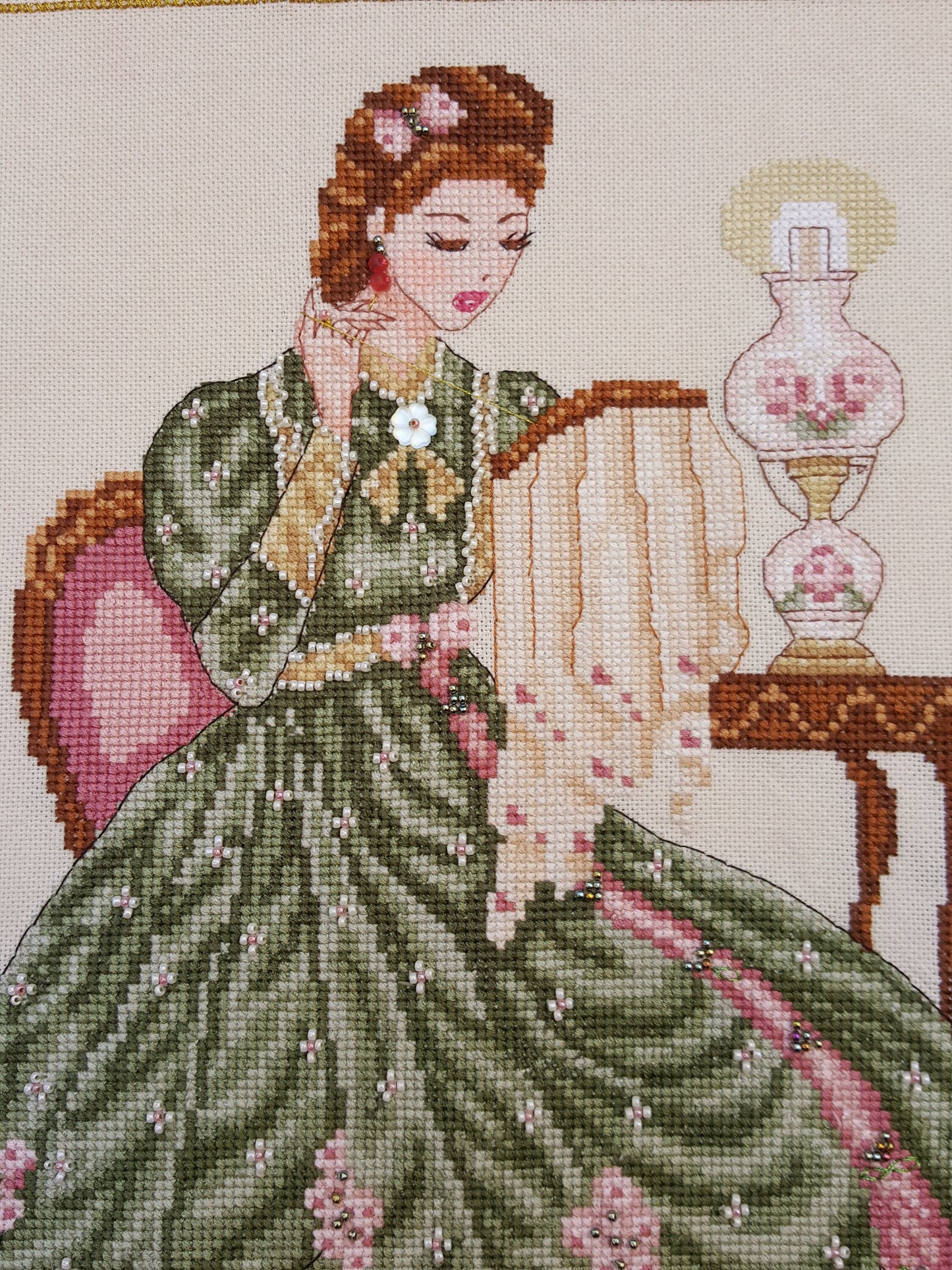 Stitching Beauty Victorian Lady - Counted Cross Stitch Pattern PDF