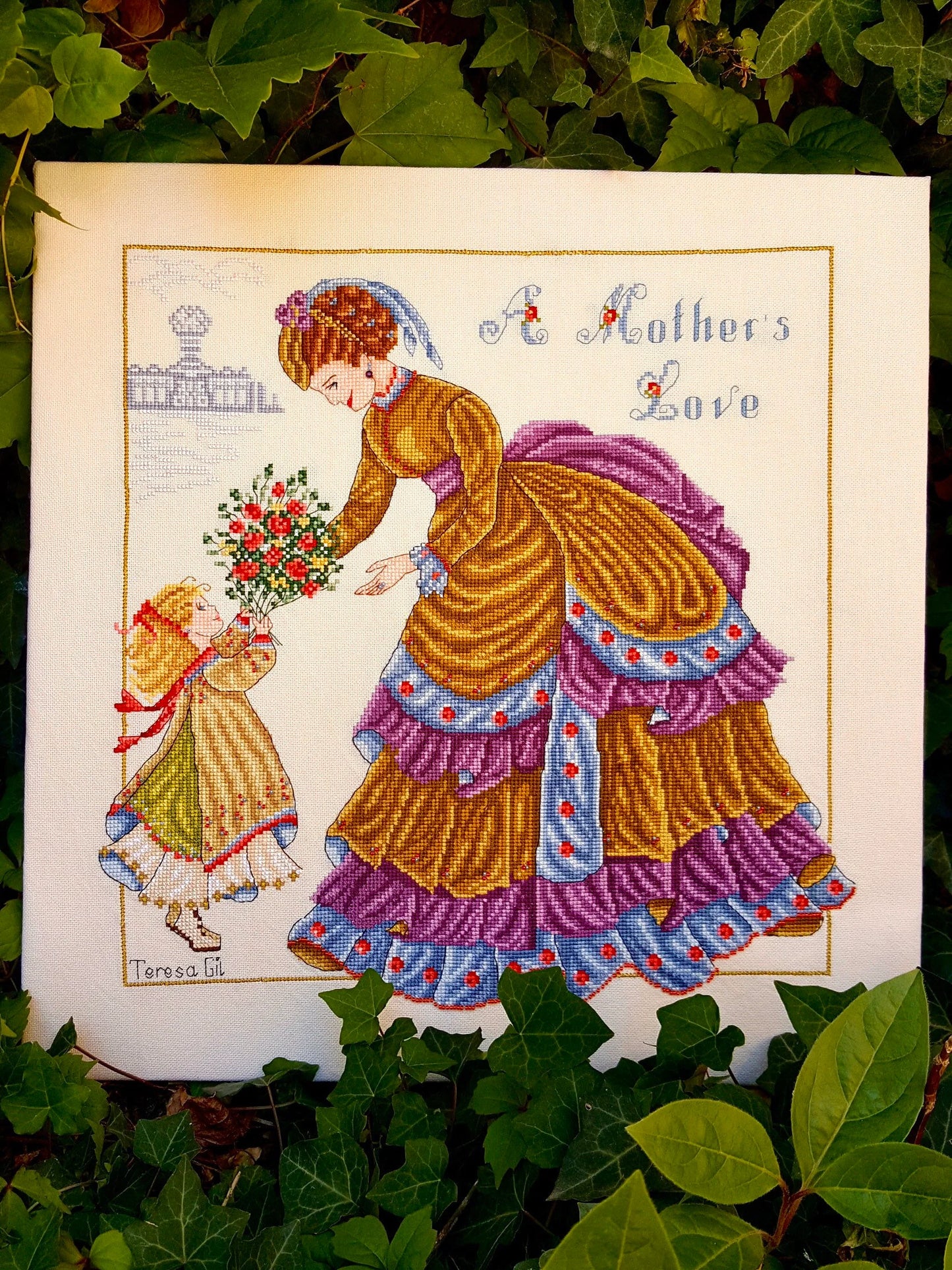 A Mother's Love Victorian Mother & Child - Counted Cross Stitch Pattern PDF