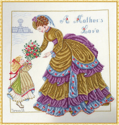 A Mother's Love Victorian Mother & Child - Counted Cross Stitch Pattern PDF