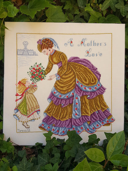 A Mother's Love Victorian Mother & Child - Counted Cross Stitch Pattern PDF