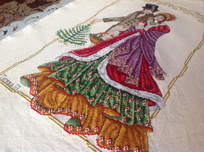 Victorian Christmas Card Christmas Carol - Cross Stitch Chart Pattern