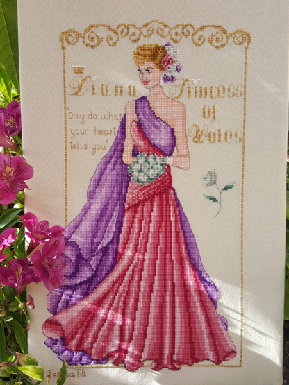 Diana Princess of Wales Counted Cross Stitch Chart Pattern PDF Instant Download