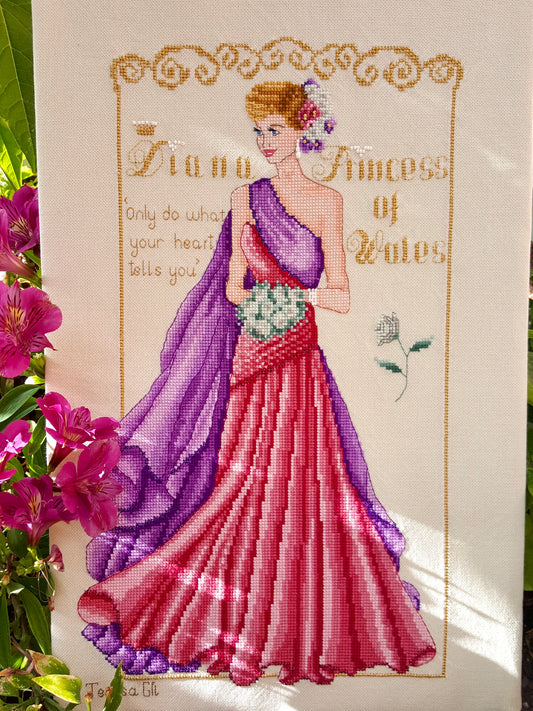 Diana Princess of Wales Counted Cross Stitch Chart Pattern PDF Instant Download