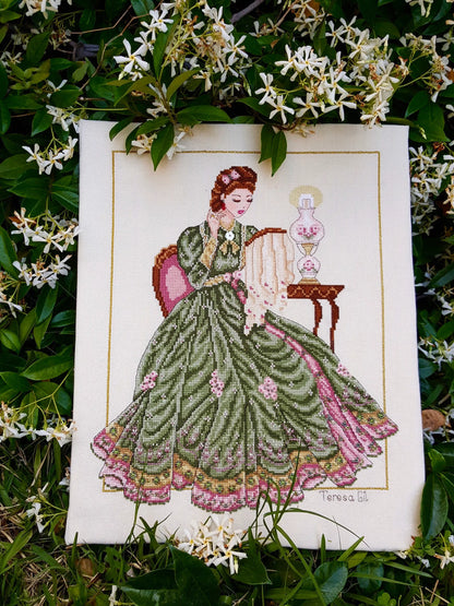 Stitching Beauty Victorian Lady - Counted Cross Stitch Pattern PDF