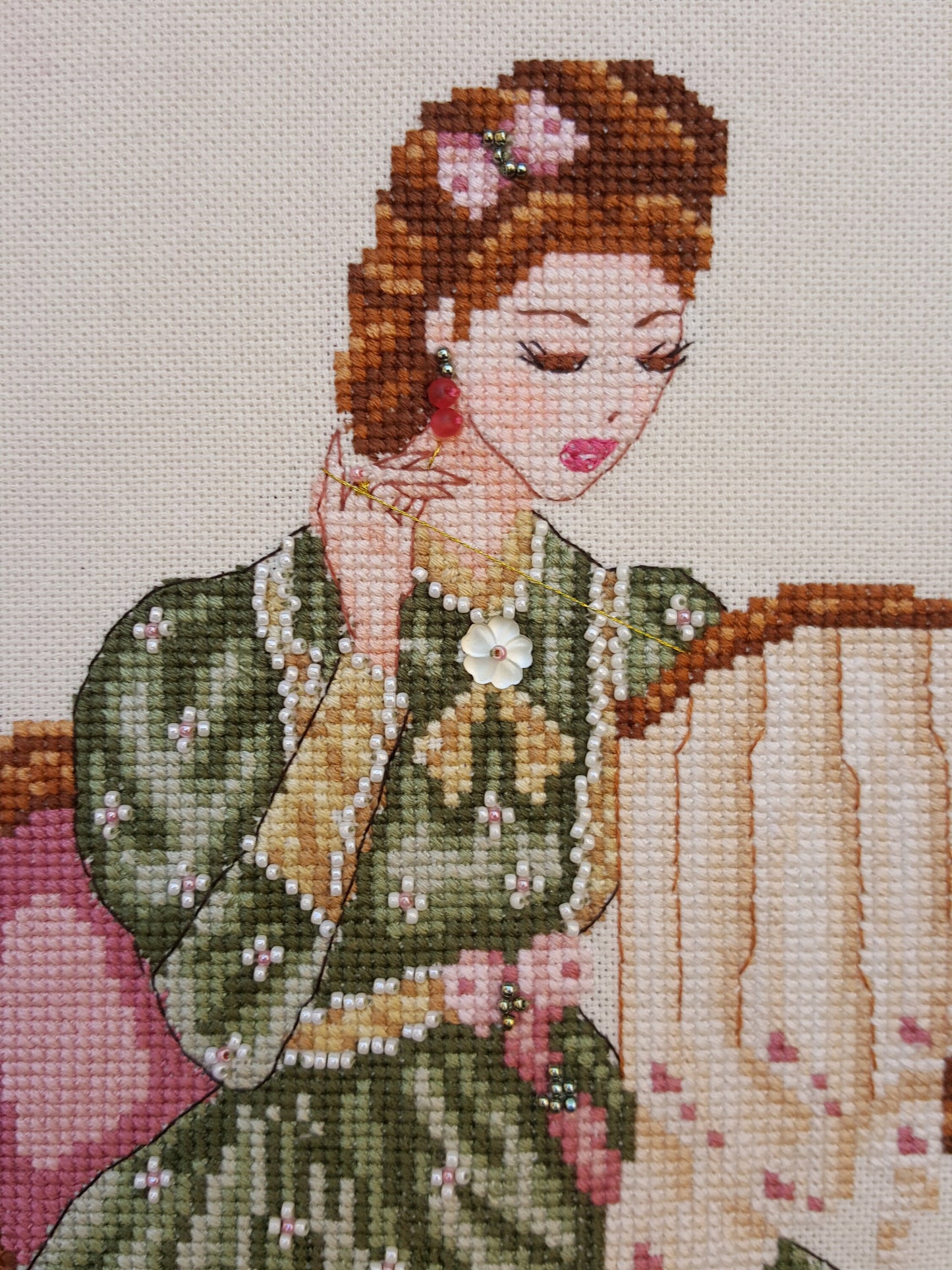 Stitching Beauty Victorian Lady - Counted Cross Stitch Pattern PDF